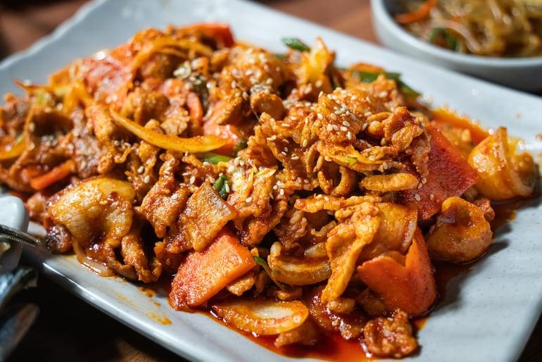 Jeyuk Bokkeum Korean spicy stir fried pork