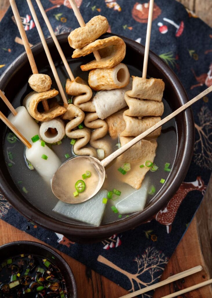 Eomuk Korean fish cake street food